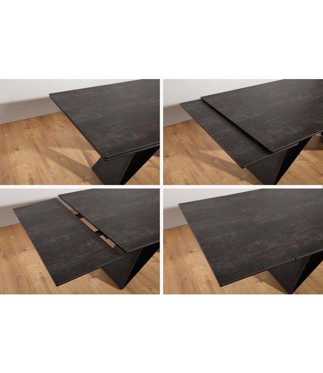 Invicta Interior Uitschuifbare eettafel PROMETHEUS 180-220-260cm lava keramiek gemaakt in Italie - 38557