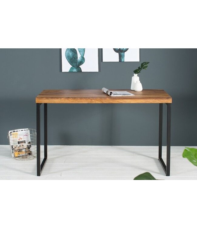 Invicta Interior Elegant bureau ELEMENTS 118 cm metalen frame met Sheesham Stone-afwerking - 38606