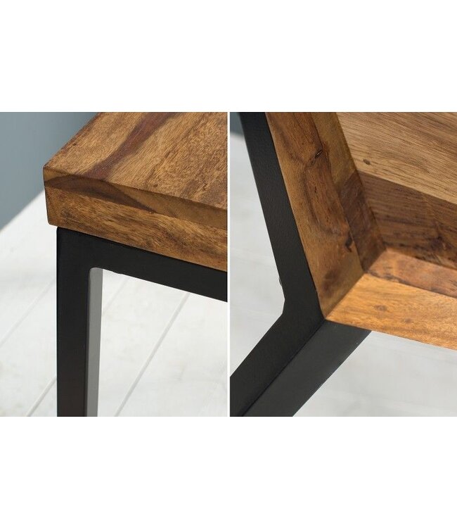 Invicta Interior Elegant bureau ELEMENTS 118 cm metalen frame met Sheesham Stone-afwerking - 38606