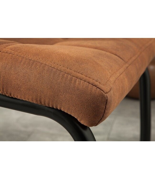 Invicta Interior industrieele sledestoel MODENA lichtbruin met decoratieve stiksels - 38615