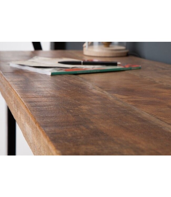 Invicta Interior Design consoletafel IRON CRAFT 115cm mangohout ijzeren bureau - 38664