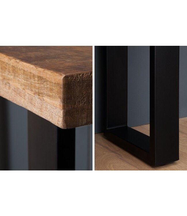 Invicta Interior Design consoletafel IRON CRAFT 115cm mangohout ijzeren bureau - 38664