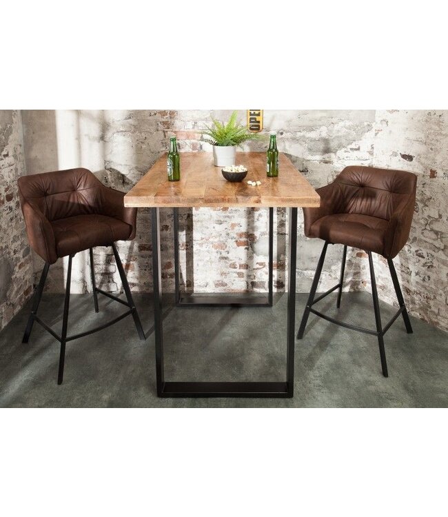 Invicta Interior Massieve bartafel IRON CRAFT Bartafel van natuurlijk mangohout, 120 cm, industrieel ontwerp - 38668