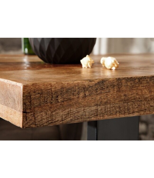 Invicta Interior Massieve bartafel IRON CRAFT Bartafel van natuurlijk mangohout, 120 cm, industrieel ontwerp - 38668