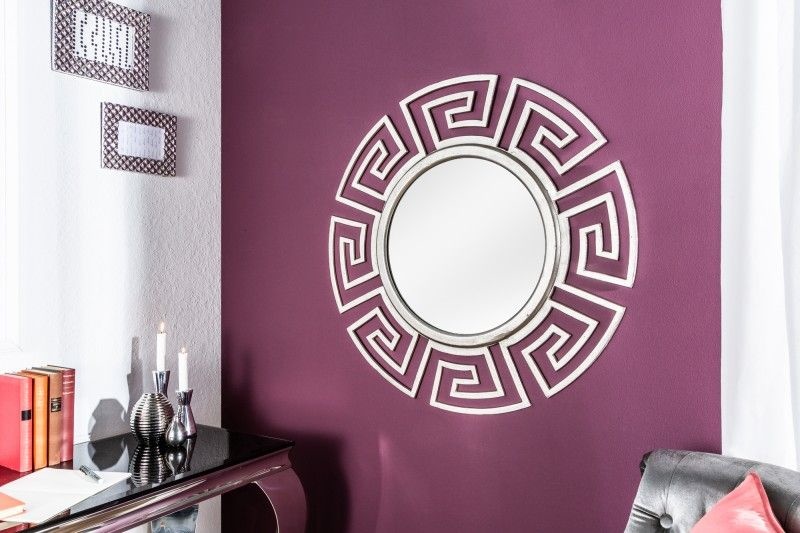 Glamorous design spiegel EUPHORIA XL 85cm zilveren wandspiegel handgemaakt van metaal - 38725