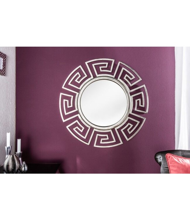 Invicta Interior Glamorous design spiegel EUPHORIA XL 85cm zilveren wandspiegel handgemaakt van metaal - 38725