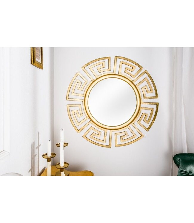 Invicta Interior Glamorous design spiegel EUPHORIA XL 85cm gouden wandspiegel handgemaakt van metaal - 38744