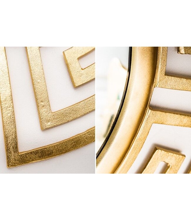 Invicta Interior Glamorous design spiegel EUPHORIA XL 85cm gouden wandspiegel handgemaakt van metaal - 38744