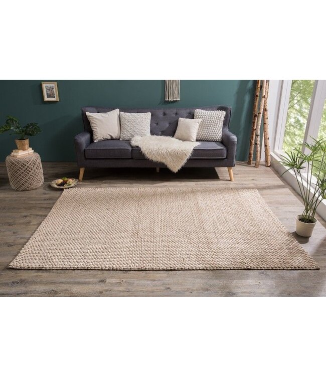 Invicta Interior Handgemaakt tapijt WOL 240x160cm beige van wol - 38761