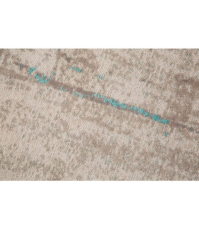 Invicta Interior Vintage katoenen tapijt MODERN ART 240x160cm grijs turquoise gewassen used look - 38762