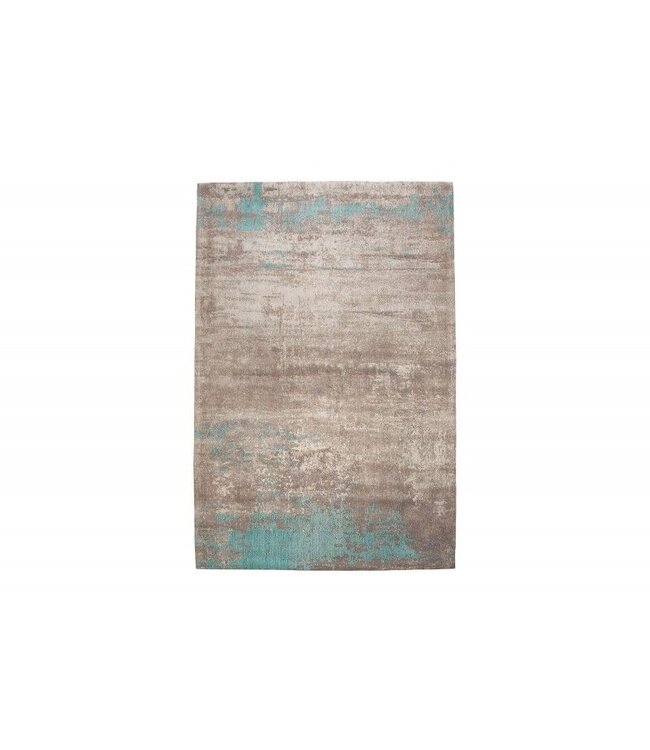 Invicta Interior Vintage katoenen tapijt MODERN ART 240x160cm grijs turquoise gewassen used look - 38762