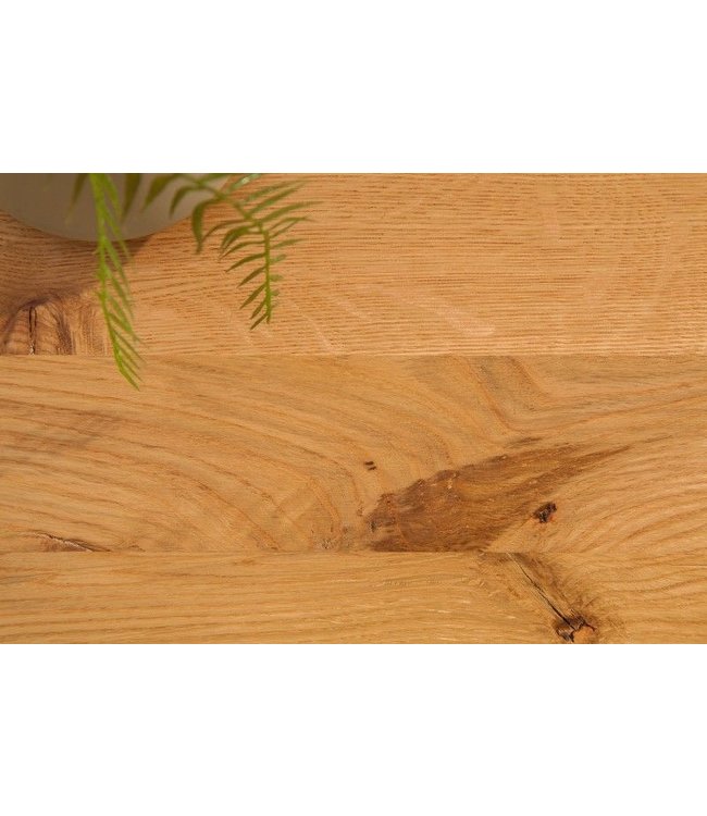 Invicta Interior Massief houten salontafel THOR 110cm wild eiken geolied X-frame metaal antraciet industrieel design - 38808