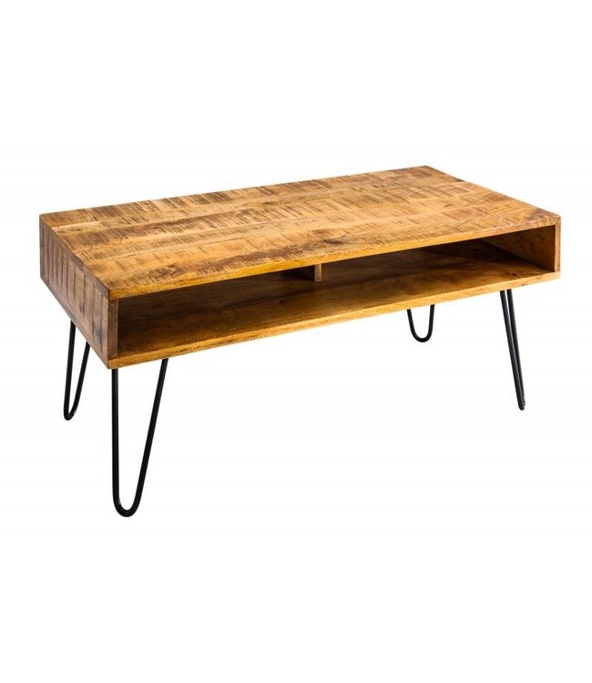 Invicta Interior Massieve salontafel SCORPION 100cm naturel mangohouten haarspeldpoten - 38947