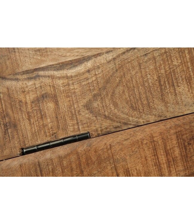 Invicta Interior Ronde salontafel DRUMP STORAGE 70cm natuurlijk zilver mangohout met opbergruimte handgemaakt Industrieel - 38949