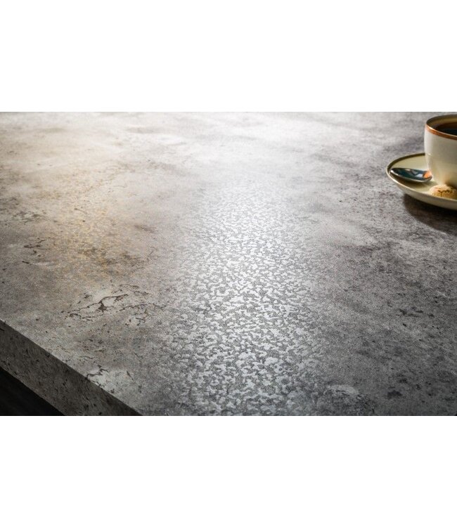 Invicta Interior Moderne eettafel LOFT 160cm grijs betondesign zwart metalen poten sledeonderstel Industrieel - 38956