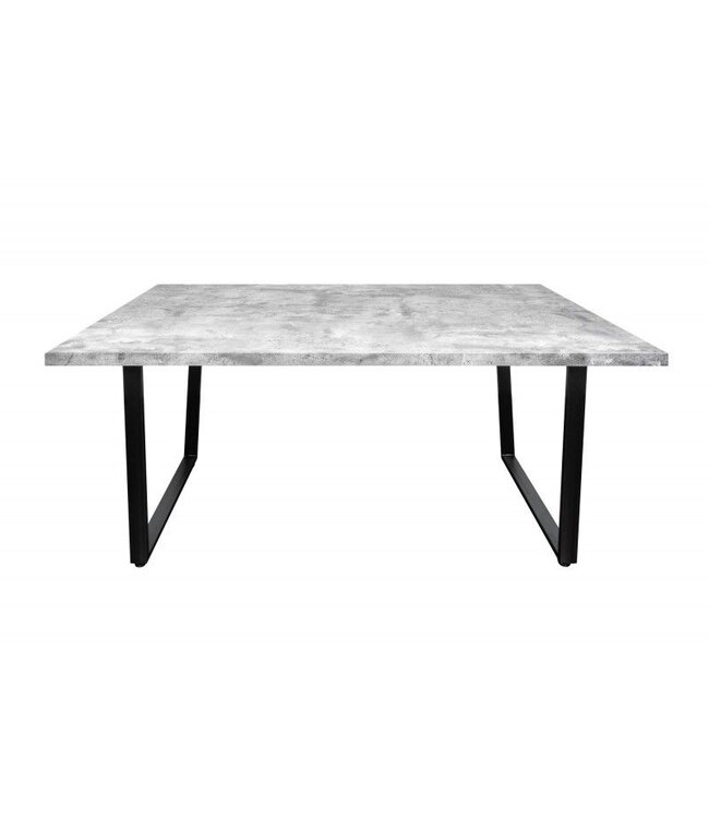 Invicta Interior Moderne eettafel LOFT 160cm grijs betondesign zwart metalen poten sledeonderstel Industrieel - 38956