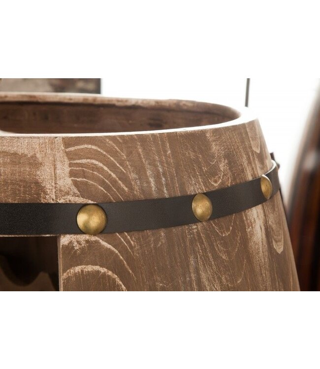 Invicta Interior Authentiek wijnrek BODEGA 80cm naturel grenen wijnvat Shabby Chic - 38962