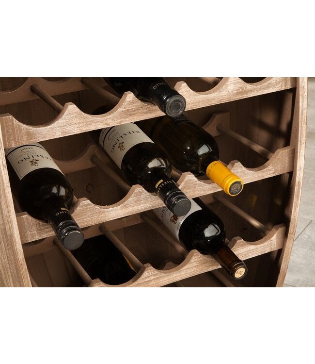 Invicta Interior Authentiek wijnrek BODEGA 80cm naturel grenen wijnvat Shabby Chic - 38962