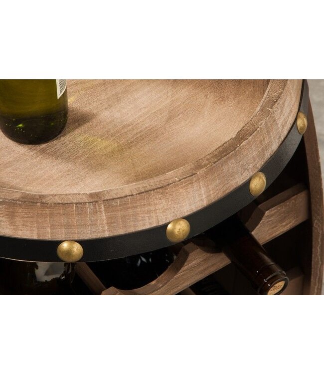 Invicta Interior Authentiek wijnrek BODEGA 60cm naturel grenen wijnvat Shabby Chic - 38964