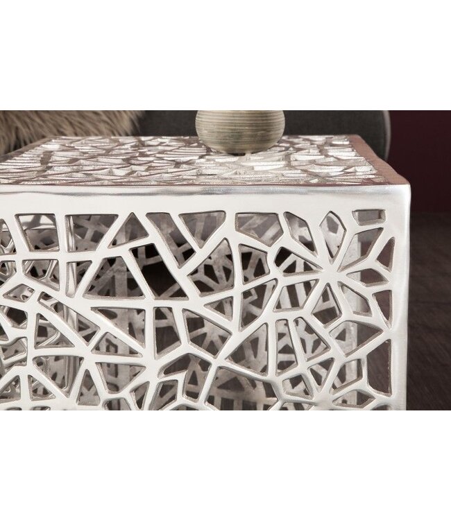 Invicta Interior Handgemaakte salontafel ABSTRACT 49cm set van 2 zilver in Gap-design - 38965