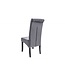 Invicta Interior Design stoel CASA grijs fluweel met decoratieve knopen massief houten poten - 38979