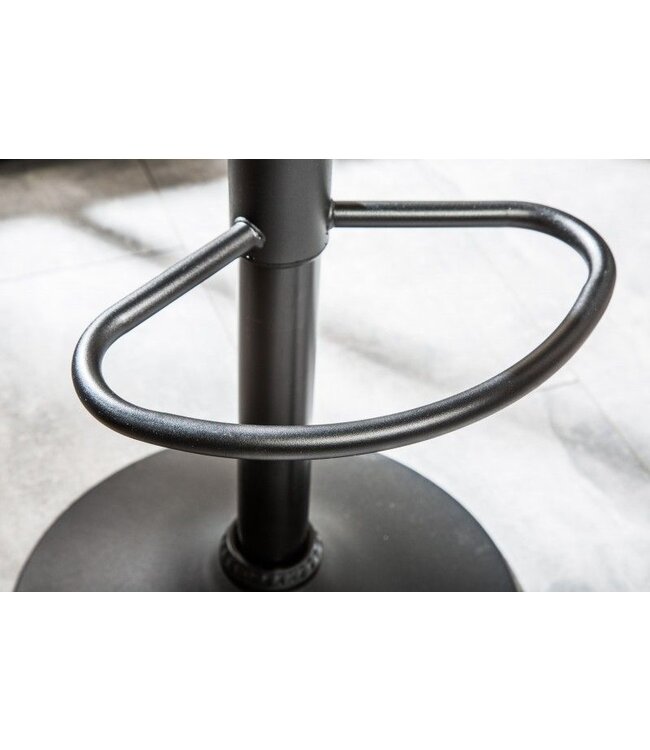 Invicta Interior In hoogte verstelbare barkruk MODENA vintage grijze barstoel met voetsteun - 39001