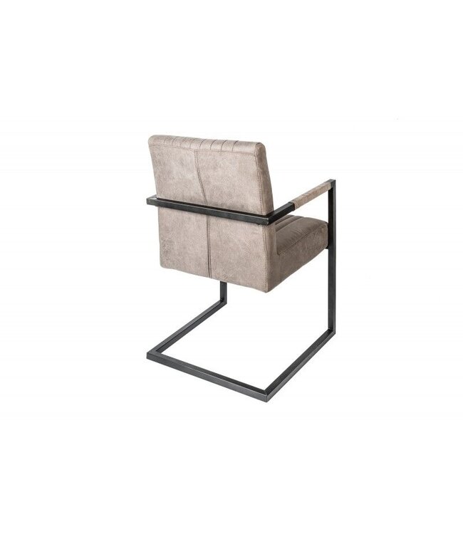 Invicta Interior Moderne sledefauteuil BIG ASTON taupe geborsteld ijzeren frame - 39055