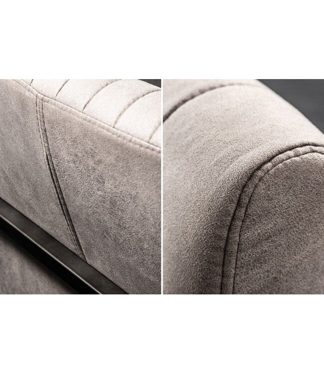 Invicta Interior Moderne sledefauteuil BIG ASTON taupe geborsteld ijzeren frame - 39055