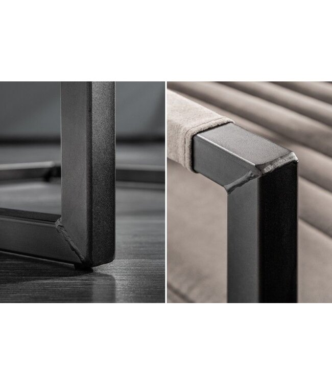 Invicta Interior Moderne sledefauteuil BIG ASTON taupe geborsteld ijzeren frame - 39055