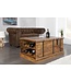 Invicta Interior Massief houten salontafel BODEGA 100 cm Sheesham steenafwerking barkast voor thuis - 39060