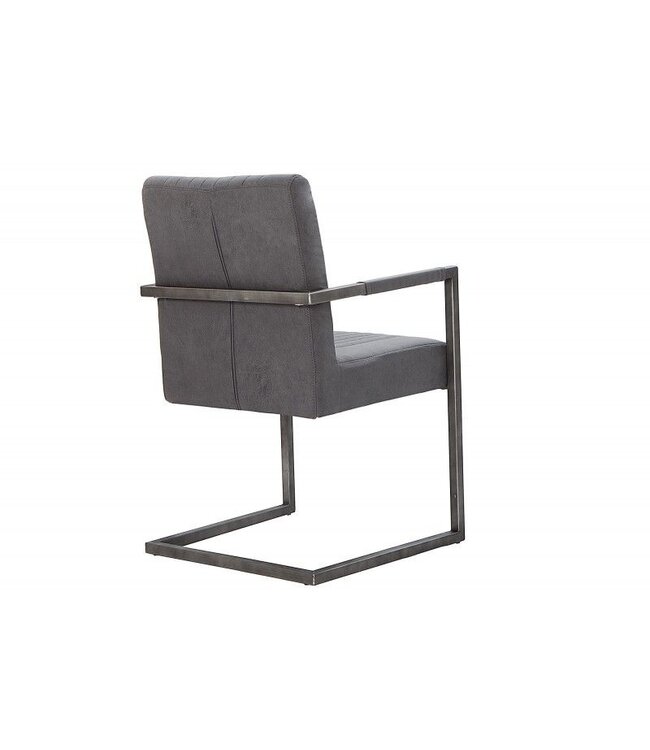 Invicta Interior Moderne sledefauteuil BIG ASTON vintage grijs geborsteld ijzeren frame - 39083