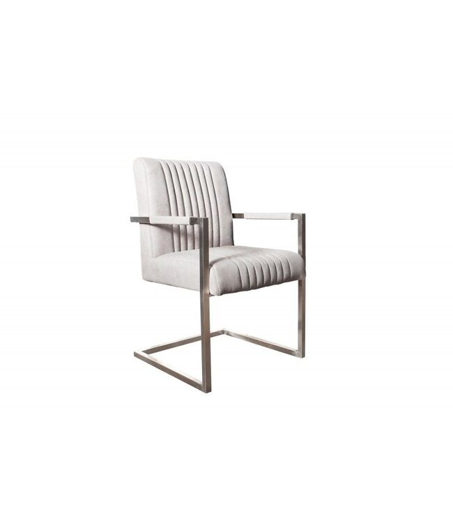 Invicta Interior Moderne sledefauteuil BIG ASTON steengrijs geborsteld RVS - 39086