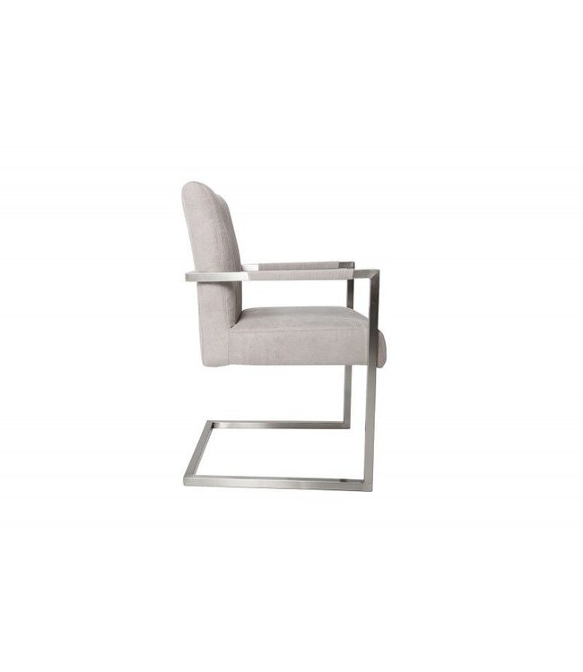 Invicta Interior Moderne sledefauteuil BIG ASTON steengrijs geborsteld RVS - 39086