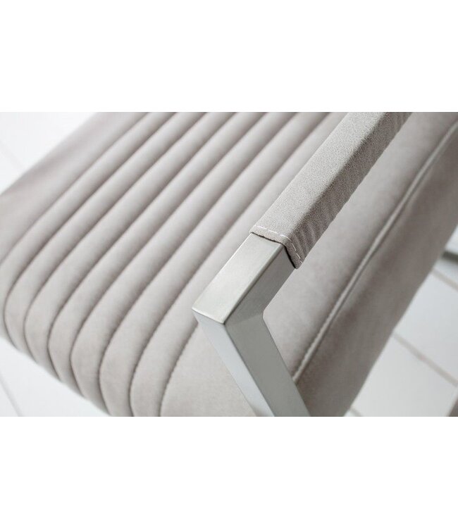 Invicta Interior Moderne sledefauteuil BIG ASTON steengrijs geborsteld RVS - 39086