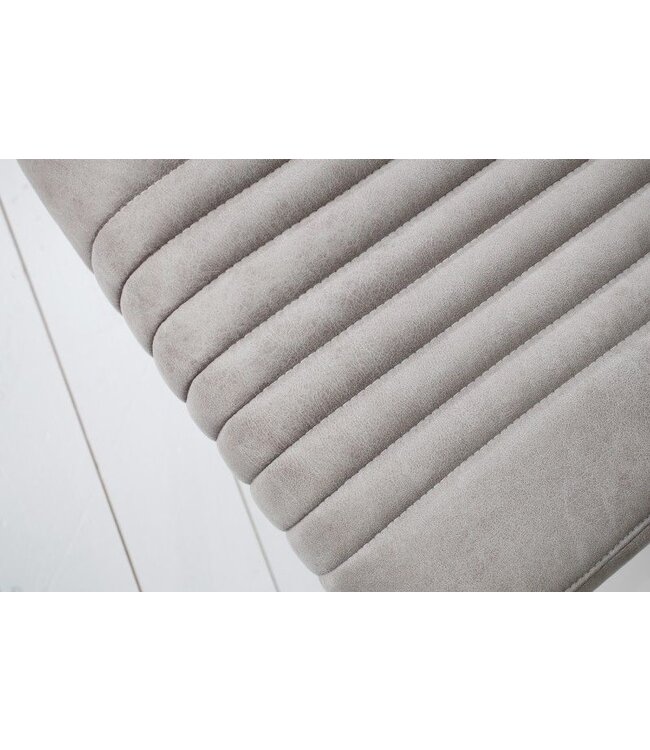 Invicta Interior Moderne sledefauteuil BIG ASTON steengrijs geborsteld RVS - 39086