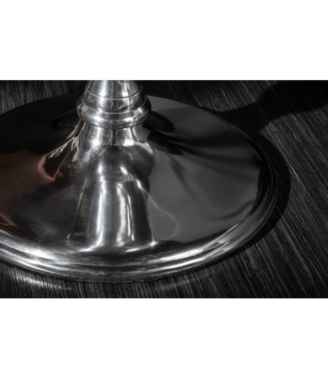 Invicta Interior Design bijzettafel EXTRAVAGANCIA 50cm massief mangohout ronde metalen kolomvoet zilver - 39090
