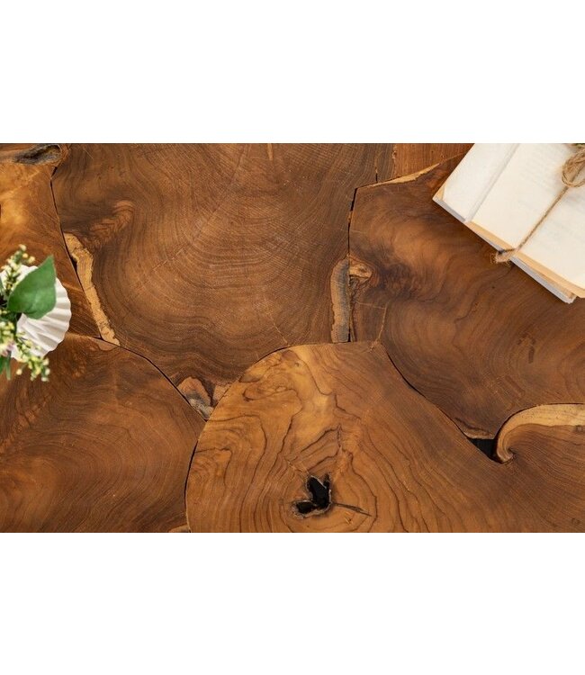 Invicta Interior Massieve salontafel VIERKANT 90cm teakhouten kubus handgemaakt - 39227