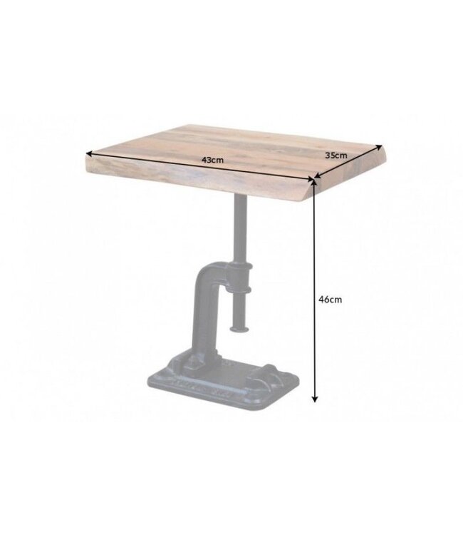 Invicta Interior Authentieke bijzettafel FACTORY 43cm massief acaciahout industrieel design - 39291