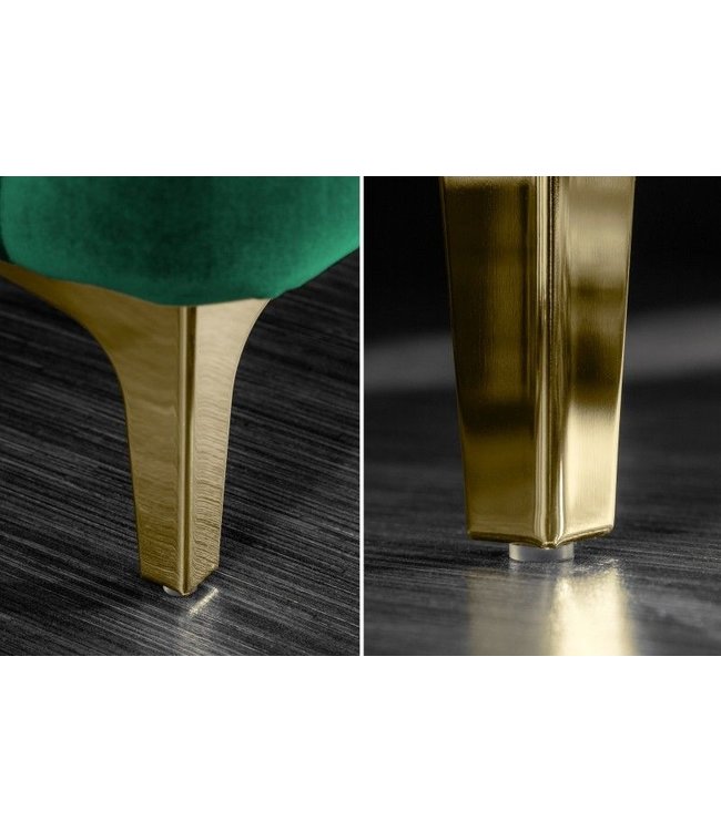 Invicta Interior Chesterfield 3-zitsbank MODERN BAROK 235cm smaragdgroen fluweel 3-zits - 39312