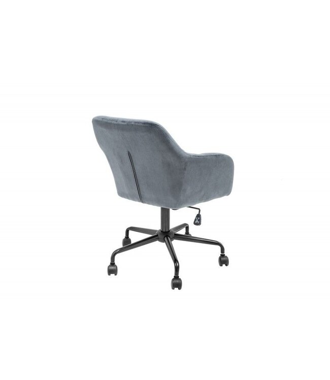 Invicta Interior In hoogte verstelbare bureaustoel DUTCH COMFORT grijs fluweel met quilting - 39350