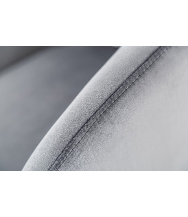 Invicta Interior In hoogte verstelbare bureaustoel DUTCH COMFORT grijs fluweel met quilting - 39350