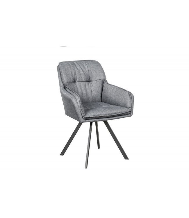 Invicta Interior Draaibare designstoel MR. LOUNGER grijs met armleuning - 39352