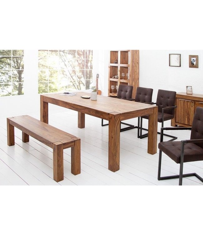 Invicta Interior Massief houten eettafel MAKASSAR 160cm naturel sheesham gelakt rechthoekig - 39362