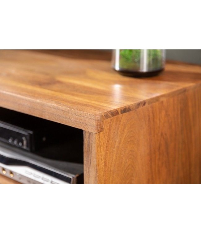 Invicta Interior Massief tv-meubel MAMMUT 160 cm lowboard met metalen boomrand in acaciahoningafwerking - 39365