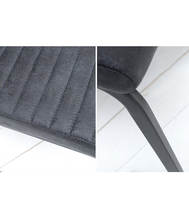 Invicta Interior industrieele sledestoel APPARTEMENT antiekgrijs met metalen frame - 39378