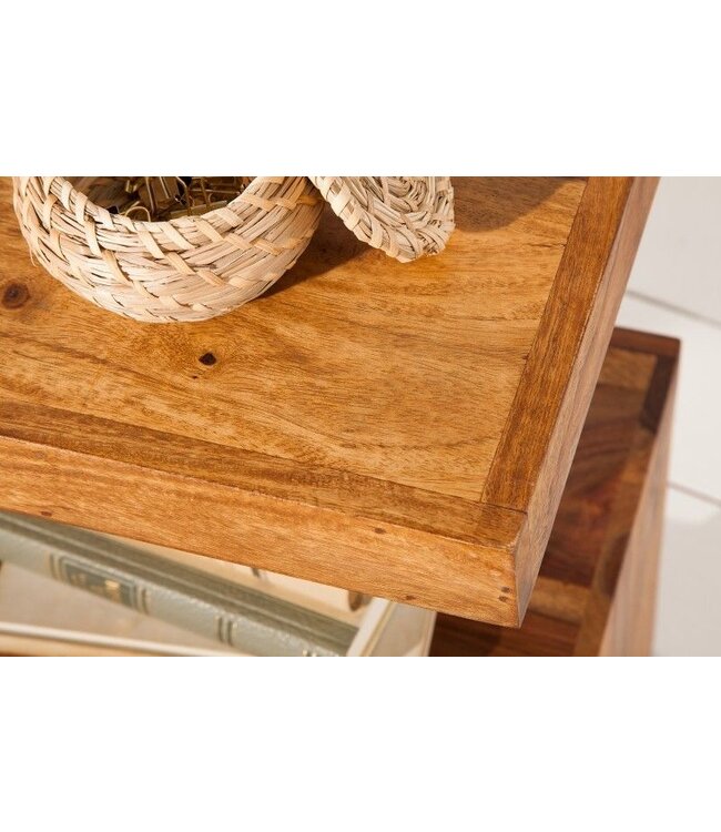 Invicta Interior Handgemaakte bijzettafel S 60cm massief sheeshamhout verstelbaar - 39382