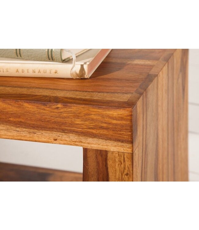 Invicta Interior Handgemaakte bijzettafel S 60cm massief sheeshamhout verstelbaar - 39382