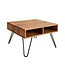 Invicta Interior Handgemaakte salontafel SCORPION 60cm massief sheeshamhout met opbergruimte Hairpin Poten - 39384