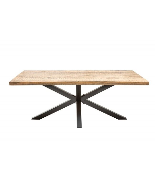 Invicta Interior Massieve industrieele eettafel GALAXIE 200cm mangohouten stervormig frame - 39444