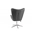 Invicta Interior Design fauteuil MR. LOUNGER grijs chroom fluweel in hoogte verstelbaar draaibaar retro - 39511